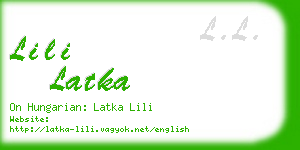 lili latka business card